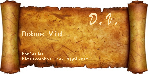 Dobos Vid névjegykártya
